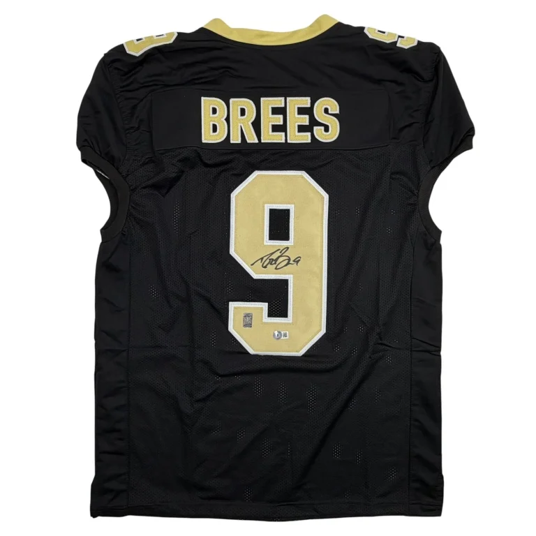 Autographed/Signed Drew Brees New Orleans Black Pro Cut Jersey Beckett COA
