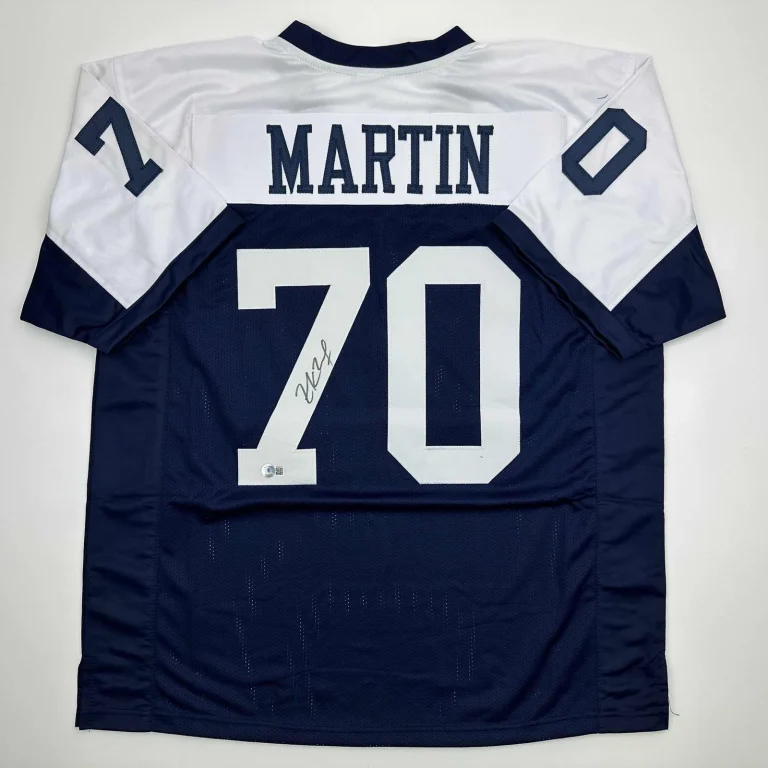 Autographed/Signed Zack Martin Dallas Thanksgiving Day Jersey Beckett COA