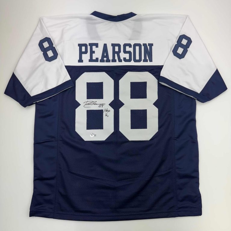 Autographed/Signed DREW PEARSON Dallas Thanksgiving Jersey JSA COA Auto