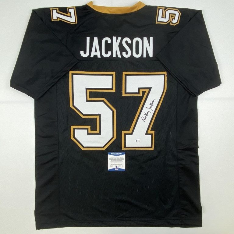 Autographed/Signed RICKEY JACKSON New Orleans Black Jersey Beckett COA Auto