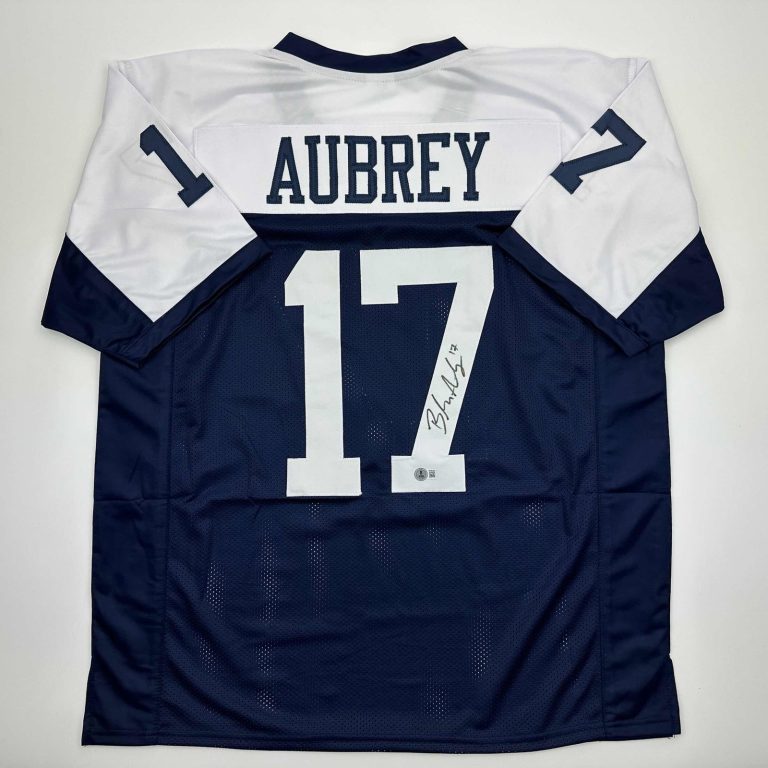 Autographed/Signed Brandon Aubrey Dallas Thanksgiving Day Jersey BAS COA