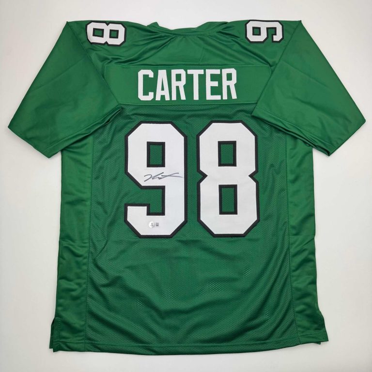 Autographed/Signed Jalen Carter Philadelphia Kelly Green Jersey BAS COA