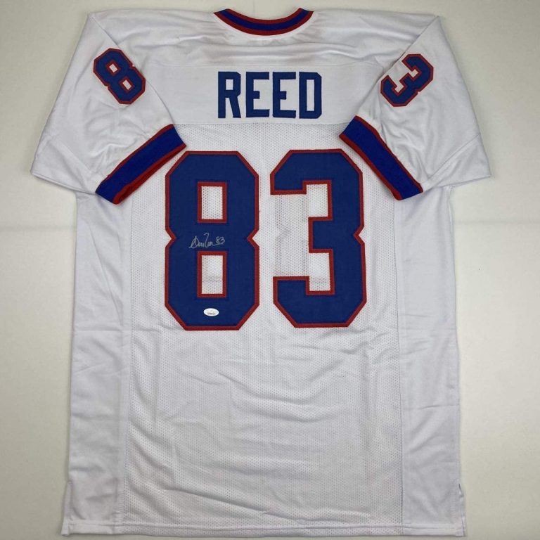 Autographed/Signed ANDRE REED Buffalo White Football Jersey JSA COA Auto