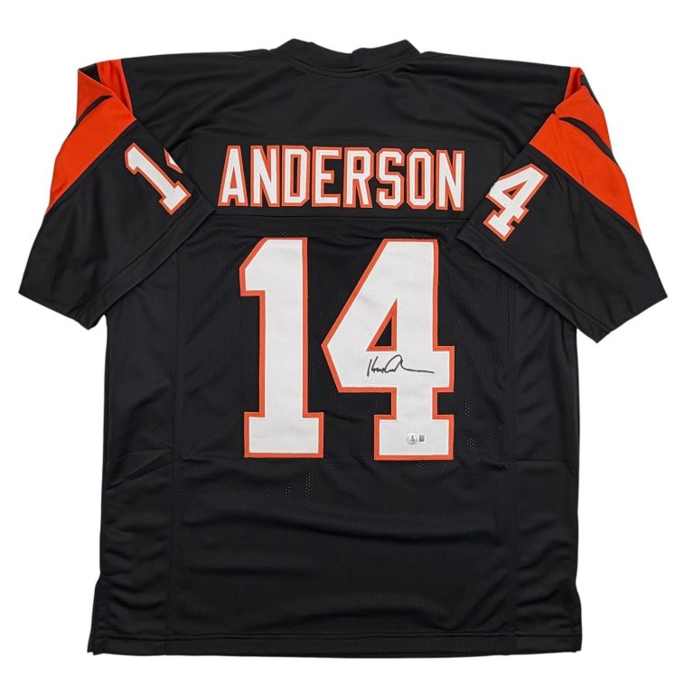 Autographed/Signed KEN ANDERSON Cincinnati Black Jersey JSA COA Auto