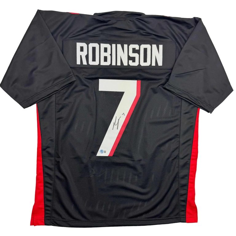 Autographed/Signed Bijan Robinson Atlanta Black Jersey Beckett BAS COA