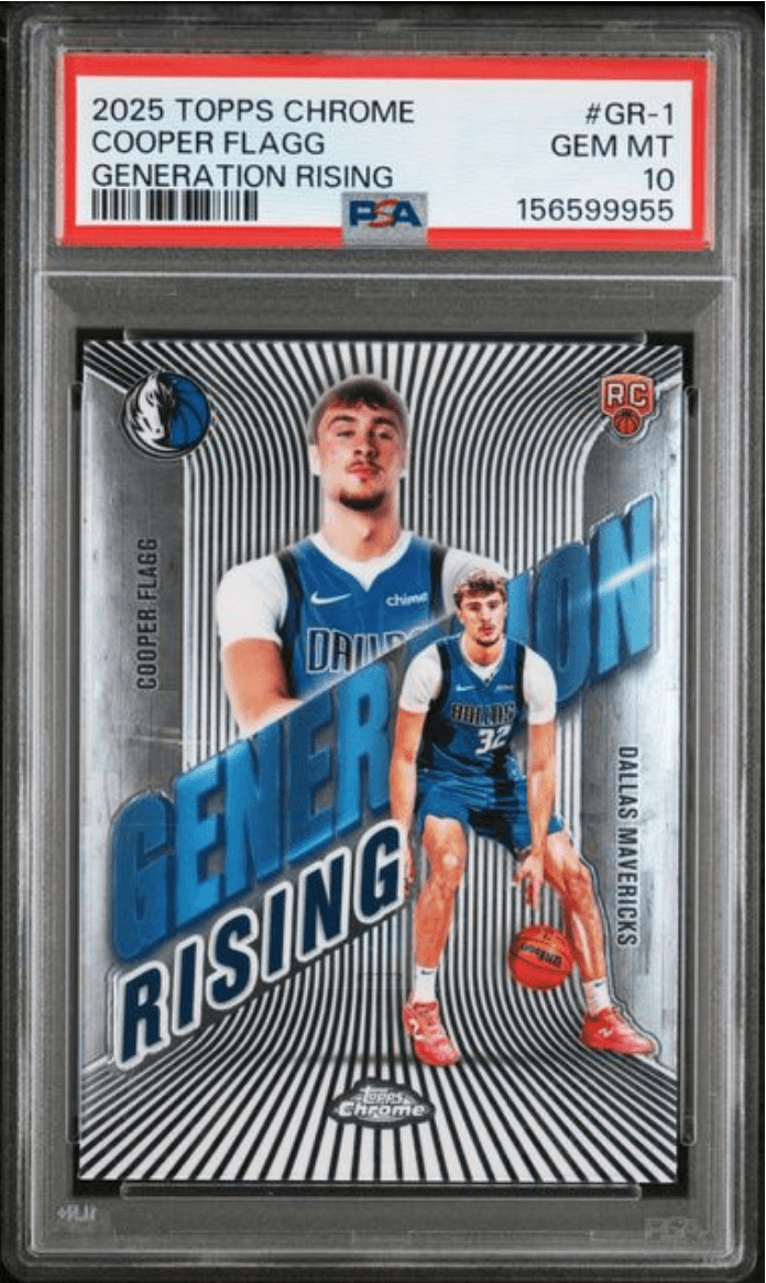 Graded 2025 Topps Chrome Cooper Flagg #GR1 Generation Rising RC Card PSA 10