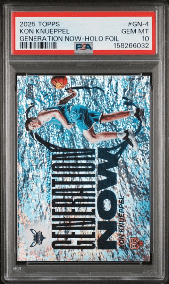 Graded 2025 Topps Kon Knueppel #GN4 Generation Now Holo Foil RC Card PSA 10