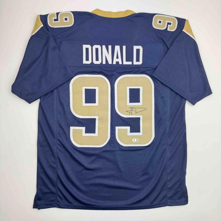 Autographed/Signed AARON DONALD Los Angeles LA Blue Jersey JSA COA Auto