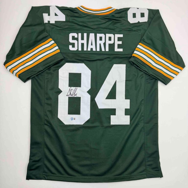Autographed/Signed Sterling Sharpe Green Bay Green Jersey Beckett COA