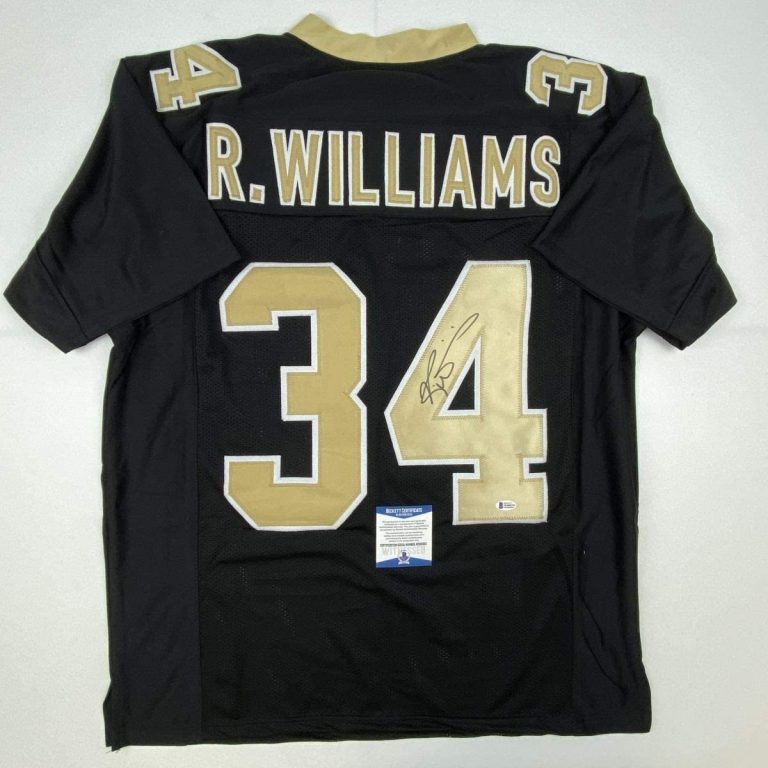 Autographed/Signed RICKY WILLIAMS New Orleans Black Jersey Beckett COA Auto