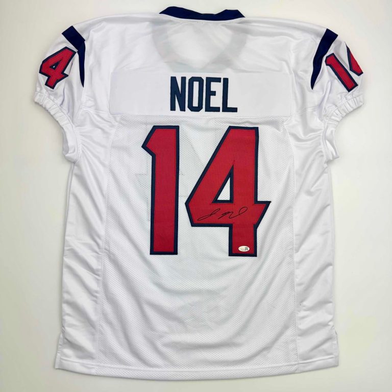 Autographed/Signed Jaylin Noel Houston White Football Jersey JSA COA