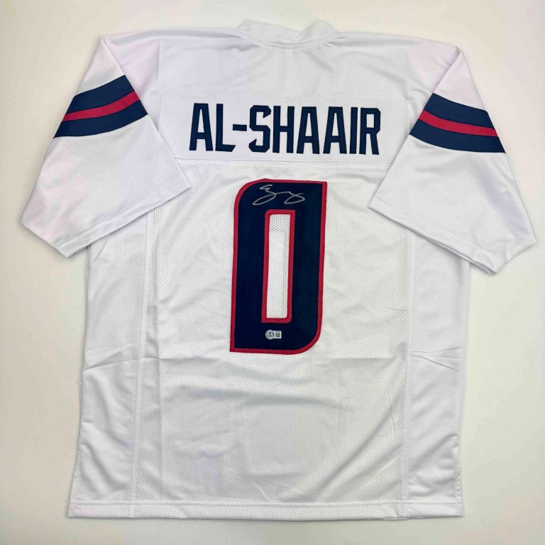 Autographed/Signed Azeez Al Shaair Houston White Jersey Beckett BAS COA
