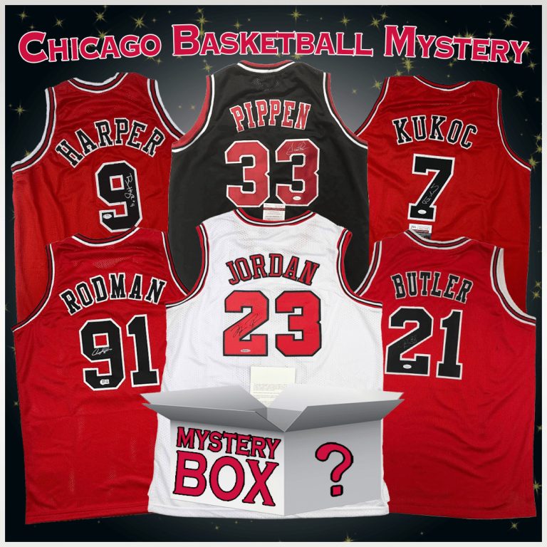 Autographed/Signed Chicago Jersey Mystery Box with PSA JSA or BAS COA