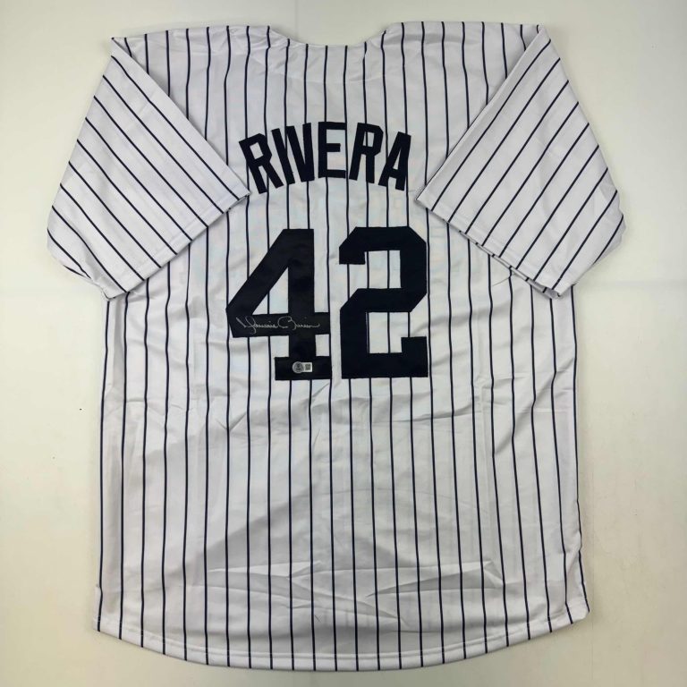 Autographed/Signed Mariano Rivera New York Pinstripe Jersey BAS Holo
