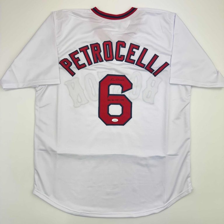 Autographed/Signed Rico Petrocelli HOF 1999 Boston White Jersey JSA COA