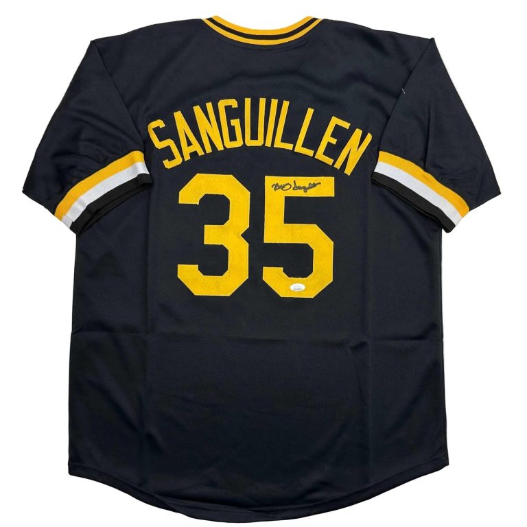 Autographed/Signed Manny Sanguillen Pittsburgh Black Jersey JSA COA