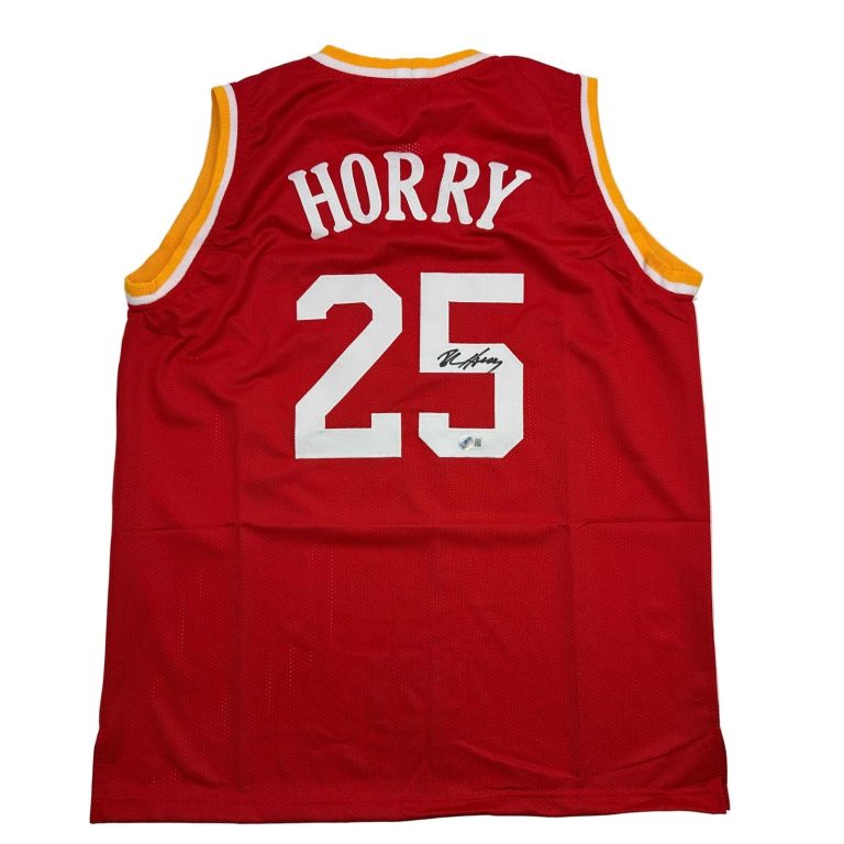 Autographed/Signed Robert Horry Houston Red Jersey Beckett BAS COA