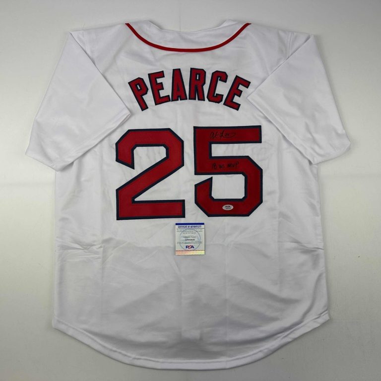 Autographed/Signed Steve Pearce 18 WS MVP Boston White Jersey PSA/DNA COA