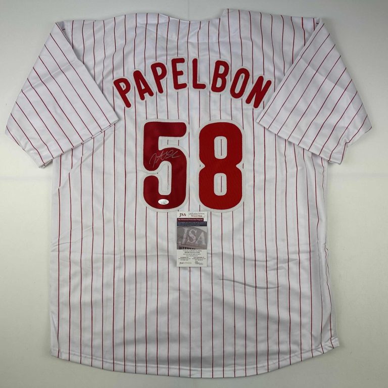 Autographed/Signed Jonathan Papelbon Philadelphia Pinstripe Jersey JSA COA