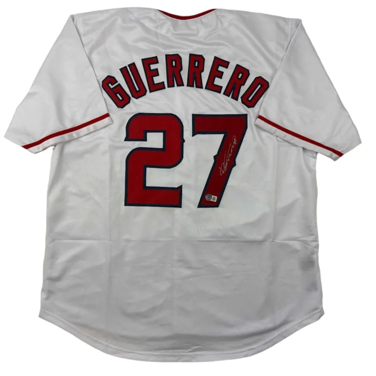 Autographed/Signed Vladimir Vlad Guerrero Los Angeles White Jersey BAS COA