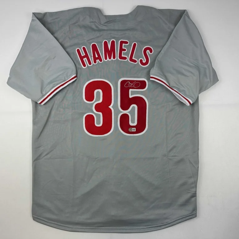 Autographed/Signed Cole Hamels Philadelphia Grey Jersey Beckett BAS COA