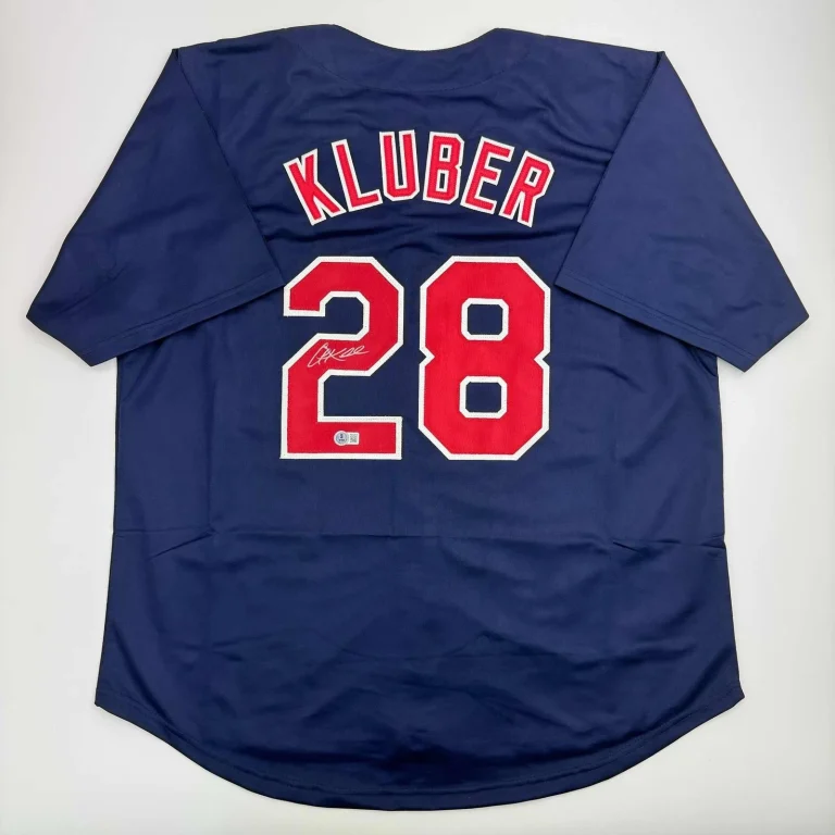 Autographed/Signed Corey Kluber Cleveland Blue Jersey Beckett BAS COA