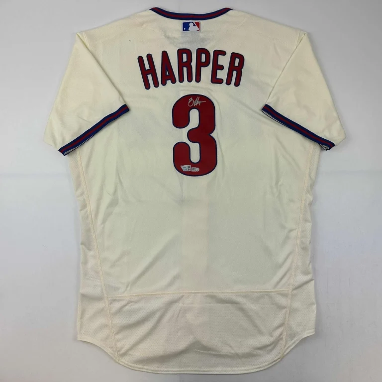 Signed Bryce Harper Phillies Cream Authentic Jersey Fanatics MLB COA