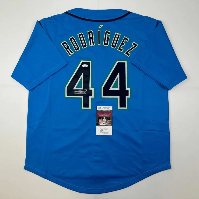 Autographed/Signed Julio Rodriguez Seattle Light Blue Jersey JSA COA