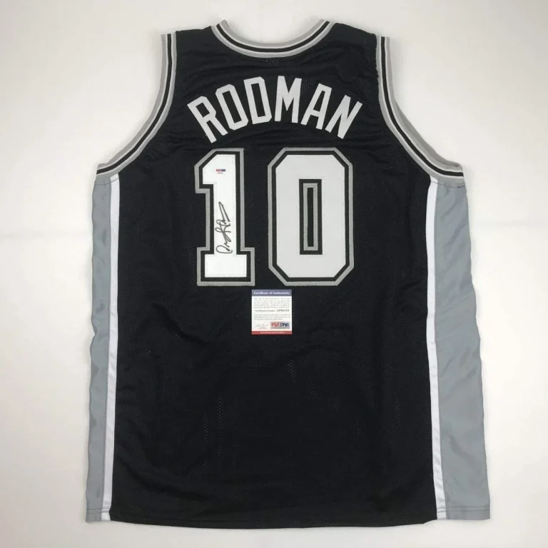 Autographed/Signed Dennis Rodman San Antonio Black Jersey PSA/DNA COA
