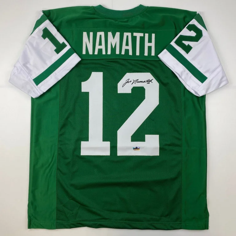 Facsimile Autographed Joe Namath New York Green Laser Jersey Size Men's XL