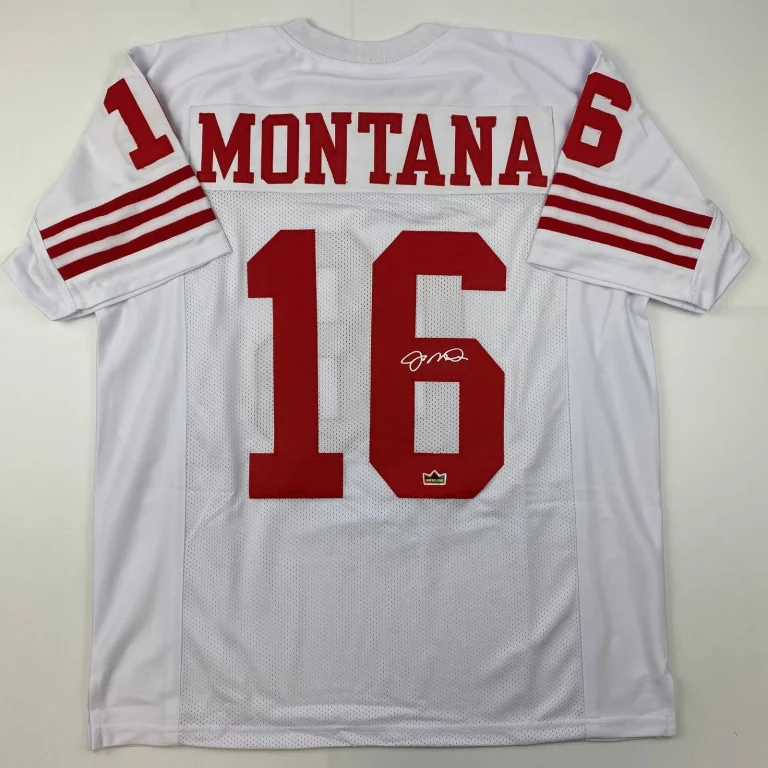 Facsimile Autographed Joe Montana San Francisco White Jersey Size Men's XL