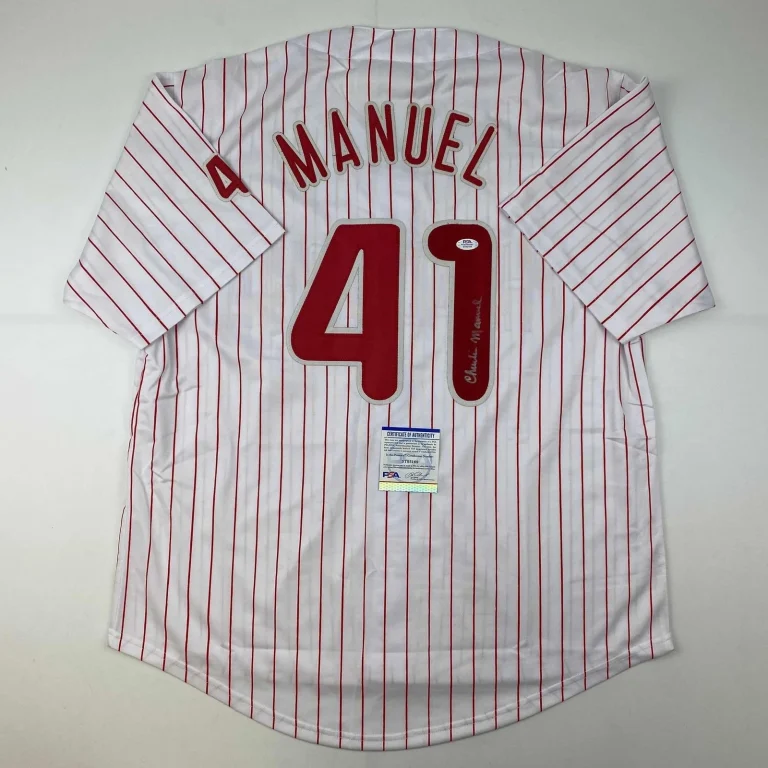Autographed/Signed Charlie Manuel Philadelphia Pinstripe Jersey PSA/DNA COA
