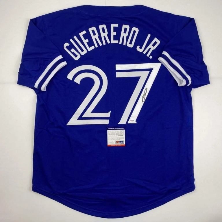 Autographed/Signed VLADIMIR VLAD GUERRERO JR Toronto Blue Jersey PSA COA