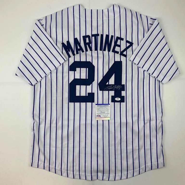 Autographed/Signed Tino Martinez New York Pinstripe Jersey PSA/DNA COA