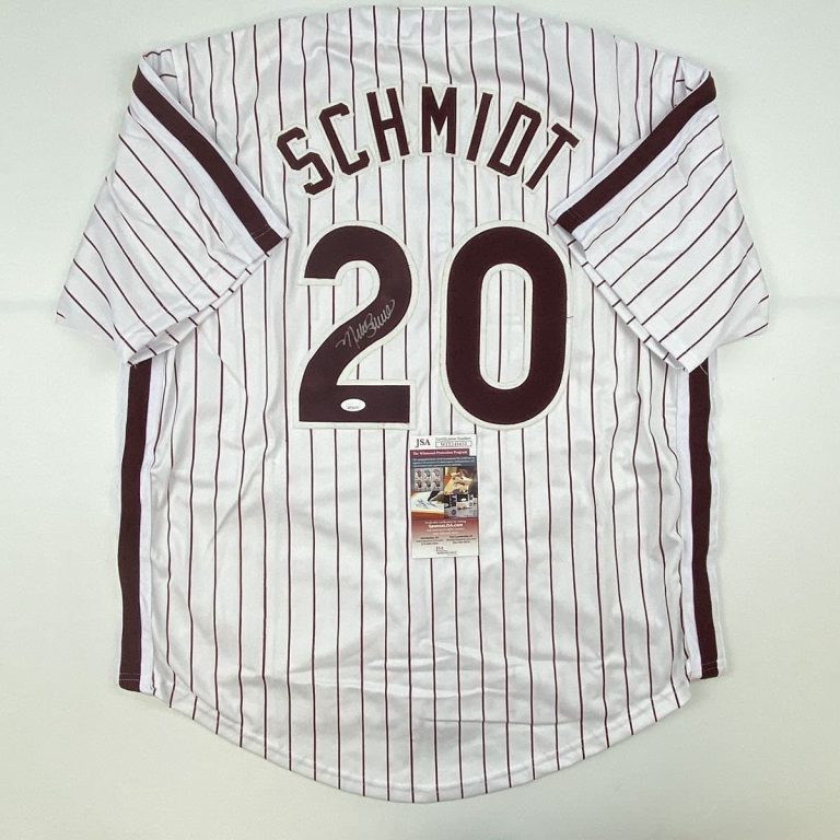 Autographed/Signed Mike Schmidt Philadelphia Pinstripe Jersey JSA COA
