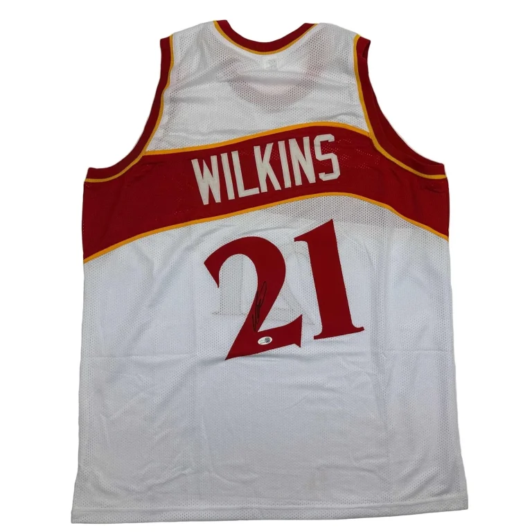 Autographed/Signed DOMINIQUE WILKINS Atlanta White Jersey PSA/DNA COA