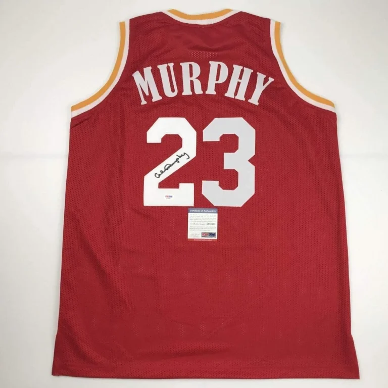 Autographed/Signed CALVIN MURPHY Houston Red Jersey PSA/DNA COA Auto