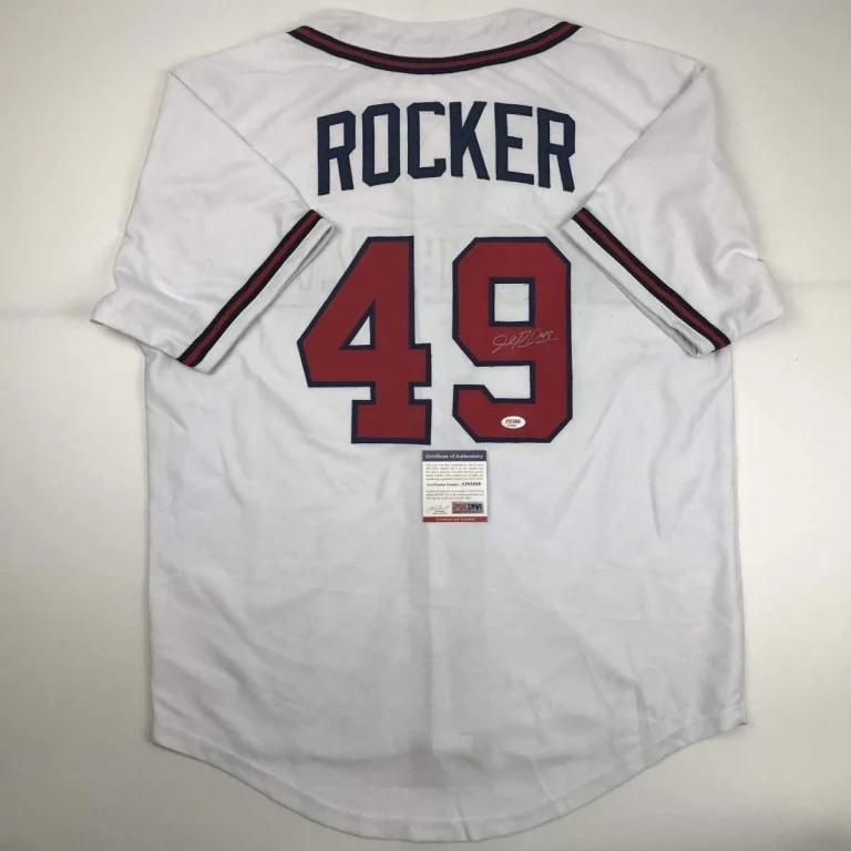 Autographed/Signed JOHN ROCKER Atlanta White Jersey PSA/DNA COA Auto