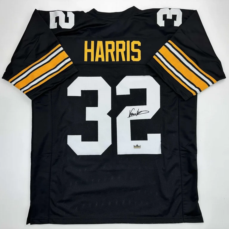 Facsimile Autographed Franco Harris Pittsburgh Black Jersey Size Mens XL