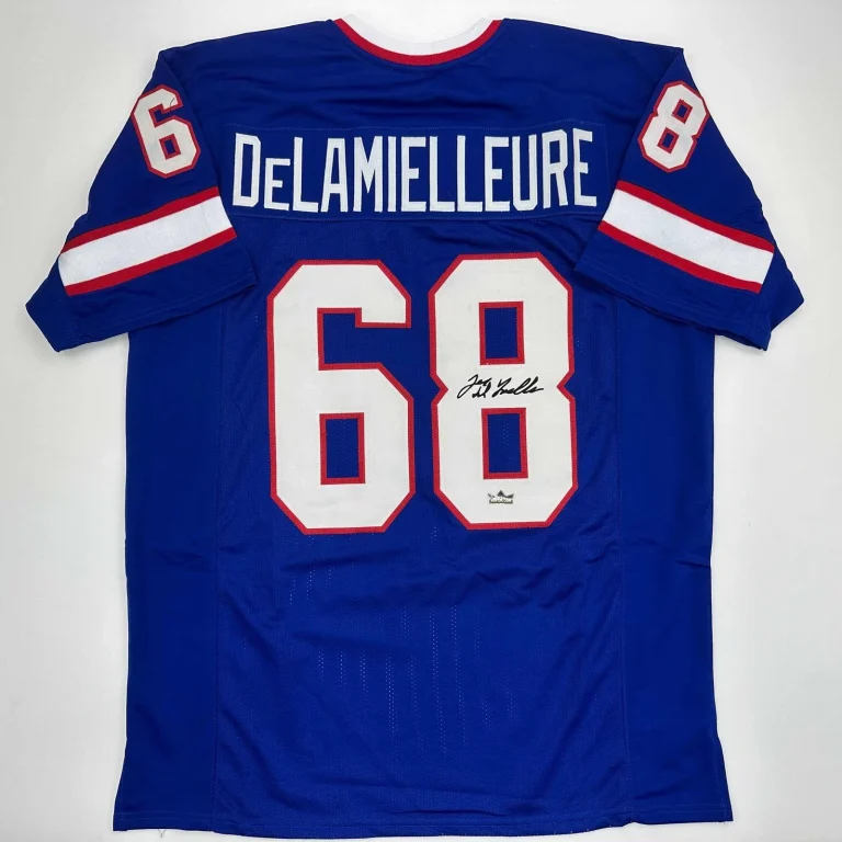 Facsimile Autographed Joe DeLamielleure Buffalo Blue Jersey Size Mens XL