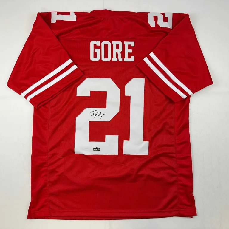 Facsimile Autographed Frank Gore San Francisco Red Jersey Size Men's XL