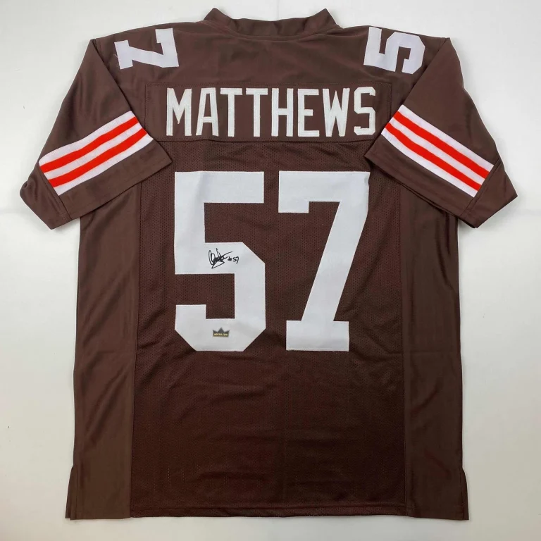 Facsimile Autographed Clay Matthews Jr. Cleveland Brown Jersey Men's XL