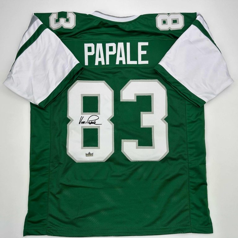 Facsimile Autographed Vince Papale Philadelphia Kelly Green Jersey XL