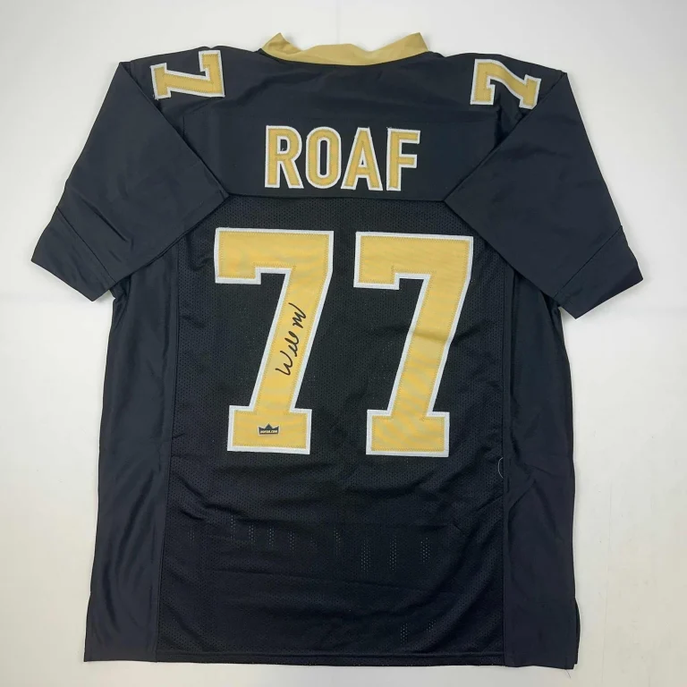 Facsimile Autographed Willie Roaf New Orleans Black Jersey Size Men's XL