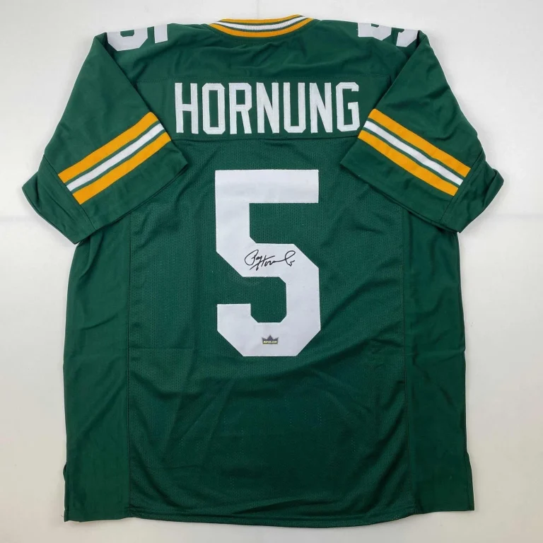 Facsimile Autographed Paul Hornung Green Bay Green Jersey Size Men's XL