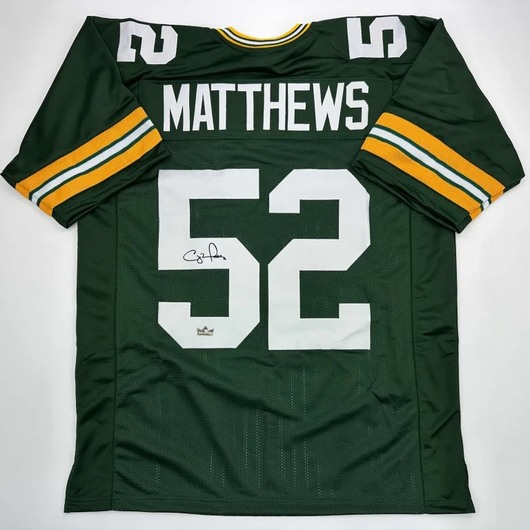 Facsimile Autographed Clay Matthews III Green Bay Green Jersey Men's XL