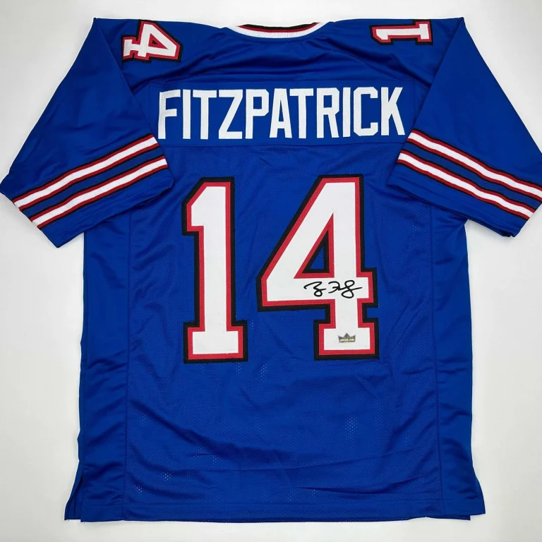 Facsimile Autographed Ryan Fitzpatrick Buffalo Blue Jersey Size Men's XL
