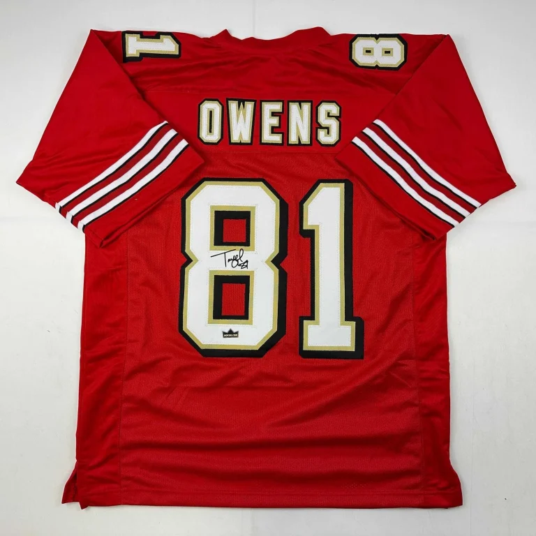 Facsimile Autographed Terrell Owens San Francisco Red Jersey Men's XL