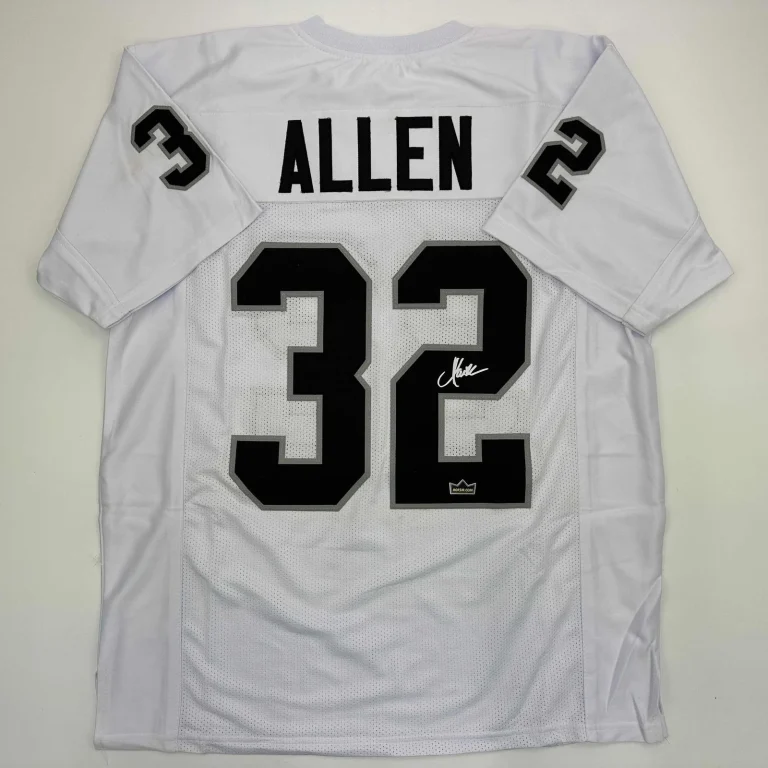 Facsimile Autographed Marcus Allen Oakland Las Vegas White Jersey XL