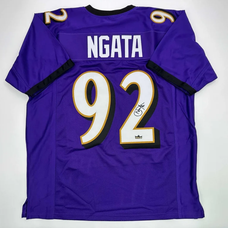 Facsimile Autographed Haloti Ngata Baltimore Purple Jersey Size Men's XL